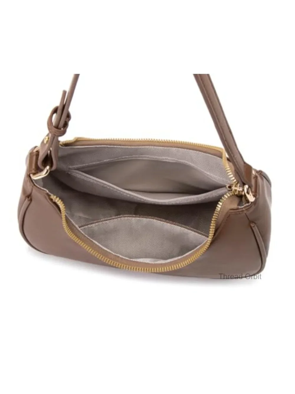 PU Leather Hobo Tote Handbag with Zipper Closure Mini Clutch Purse